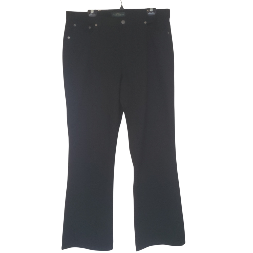 LRL Lauren Jeans Co Jeans Black Classic Bootcut Stretch Flap Pockets Size 16